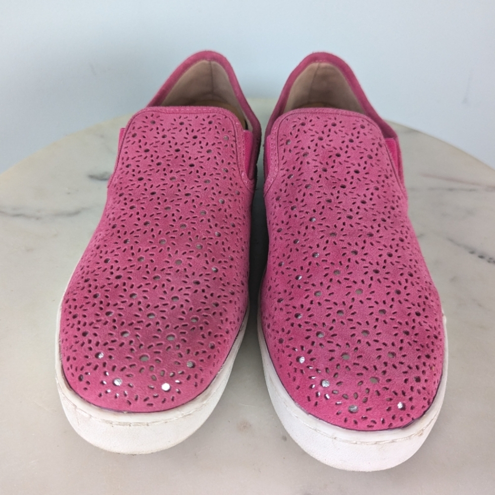 Jack Rogers Ronnie Pink Perforated Suede Slip On Sneakers - Picture 8 of 10